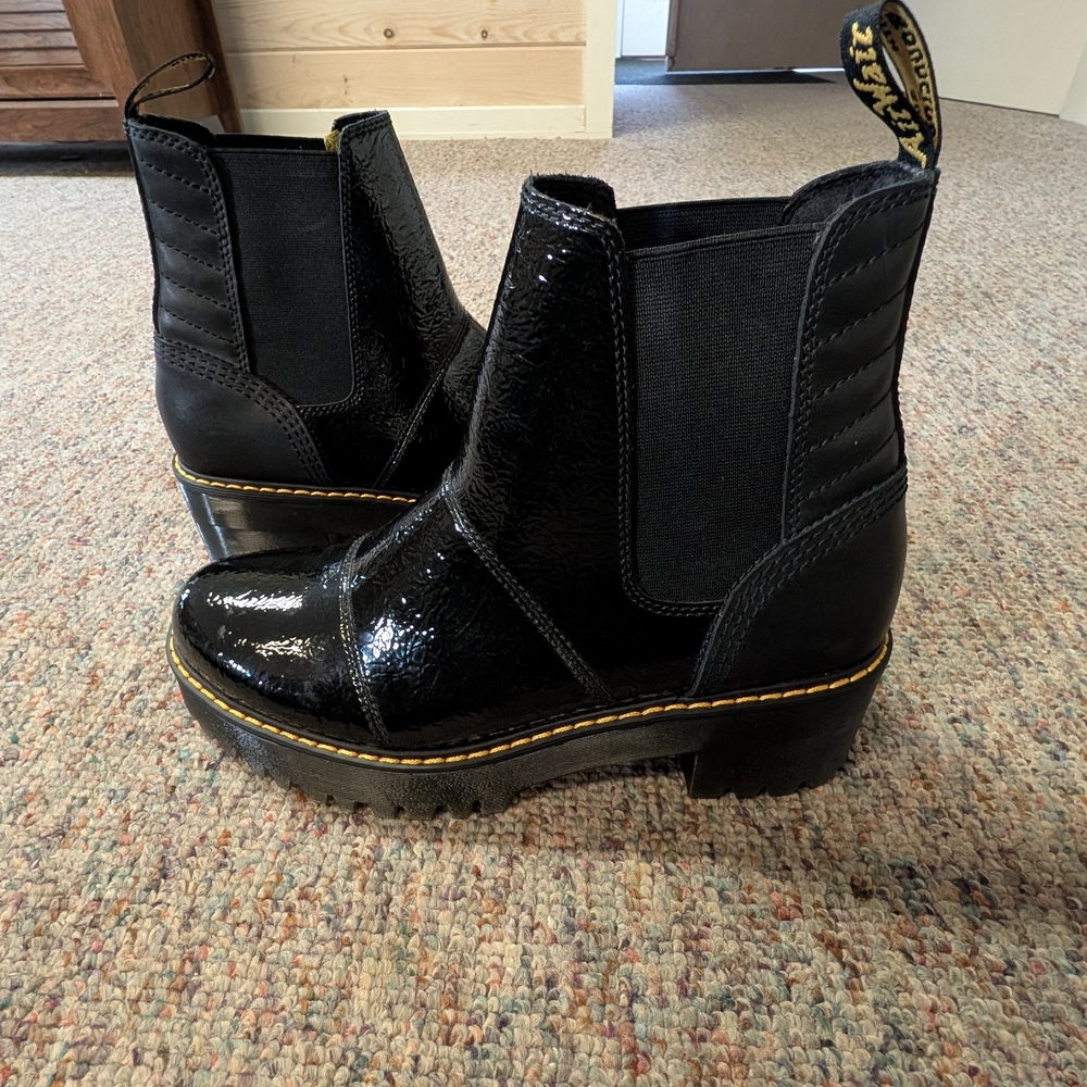 Dr. Martens Black Patent Ankle Boots